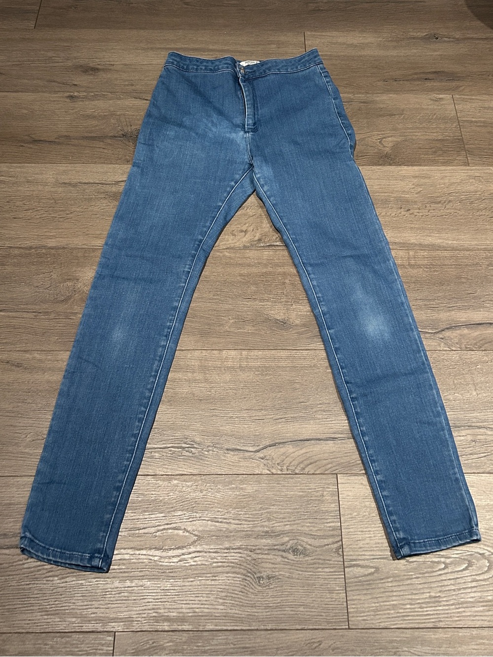 Forever 21 Slim Skinny High Waist Jeans in Blue Denim